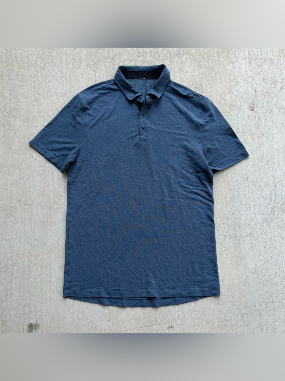 Lululemon Evolution Polo Shirt Men Size Medium Heather Blue Golf Stretch